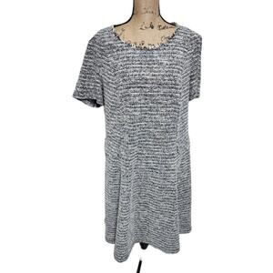 Lane Bryant Academia Tweed Black and White Boulce Midi Dress Plus Size 22/24 3X